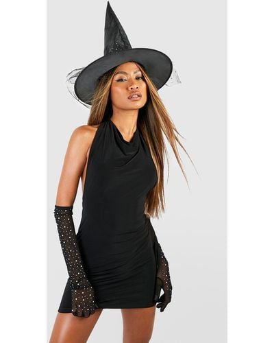 Boohoo Halloween Backless Halterneck Mini Dress - Black