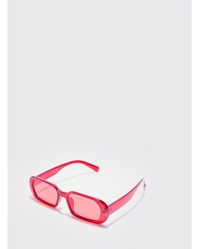 BoohooMAN Chunky Plastic Sunglasses - Rot
