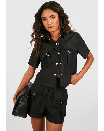 Boohoo Tall Cargo Shirt - Black