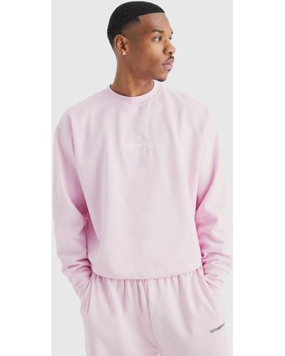 BoohooMAN Man Oversized Basic Sweatshirt - Pink