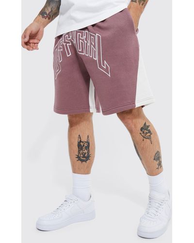 BoohooMAN Relaxed Fit Contrast Gusset Jersey Short - Pink
