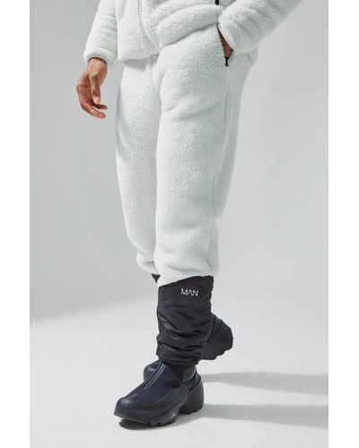 Boohoo Borg Relaxed Fit Jogger With Elasticated Cuff - Gray