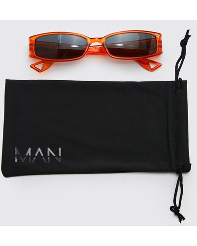 Boohoo Narrow Wrap Sunglasses - Orange