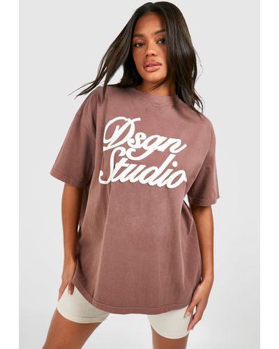 Boohoo Dsgn Studio Printed Oversized T-Shirt - Rojo
