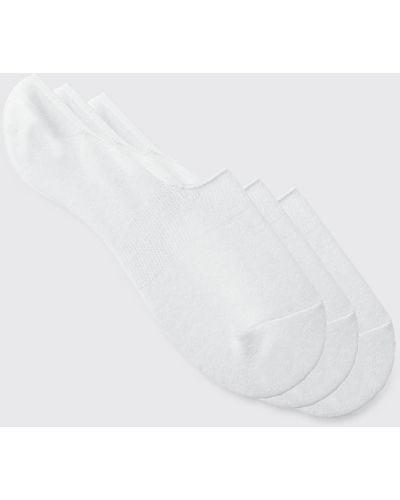 Boohoo 3 Pack Plain Invisible Socks - White