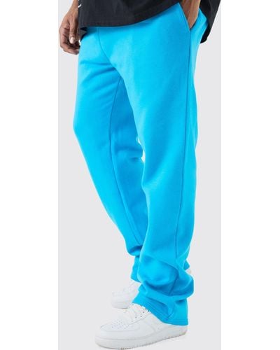 BoohooMAN Plus Slim Fit Stacked Jogger - Blue