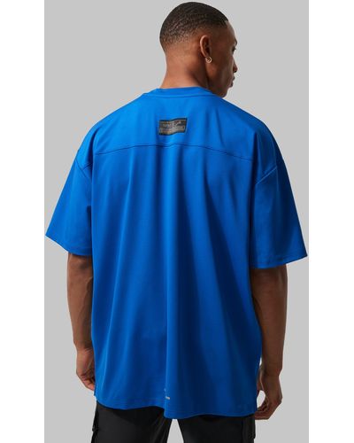BoohooMAN Man Active Gym Oversize Performance T-Shirt - Blau