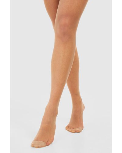 Boohoo 3 Pack Nude 15 Denier Tights - Natural