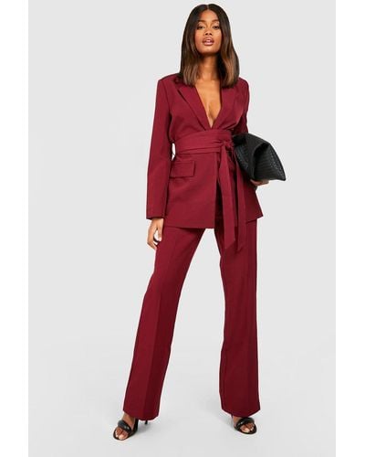 Boohoo Fit & Flare Tailored Pants