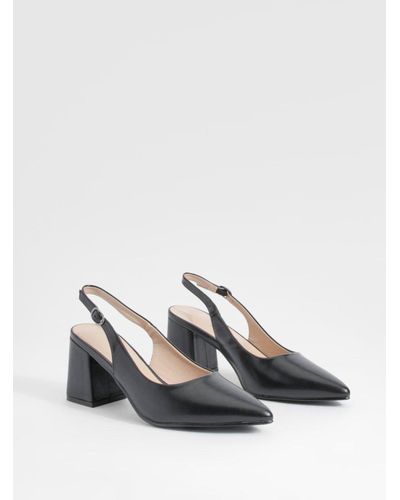 Pointed toe slingback block heel discount