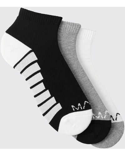 BoohooMAN 3 Pack Man Dash Activewear Ankle Socks - Multicolor