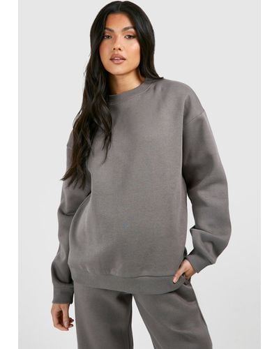 Boohoo Maternity Basic Sweatshirt - Gray