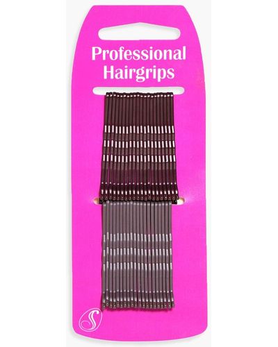 Boohoo Brunette Kirby Hair Grips 40 Pack - Pink