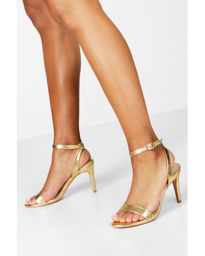 Metallic Boohoo Heels for Women | Lyst