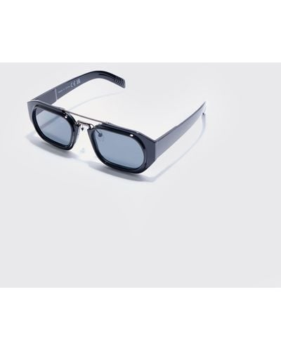 BoohooMAN Square Frame Sunglasses - Blue