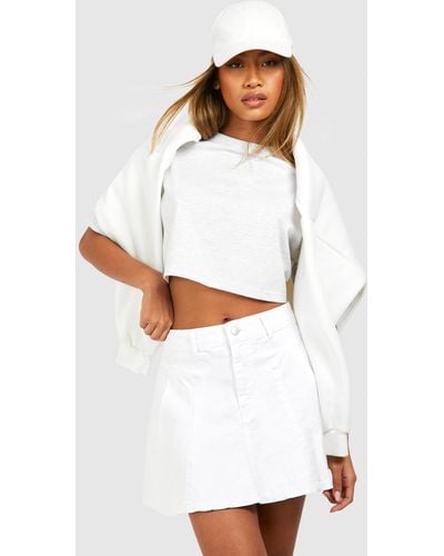 Boohoo Pleated Tennis Skirt - Blanco