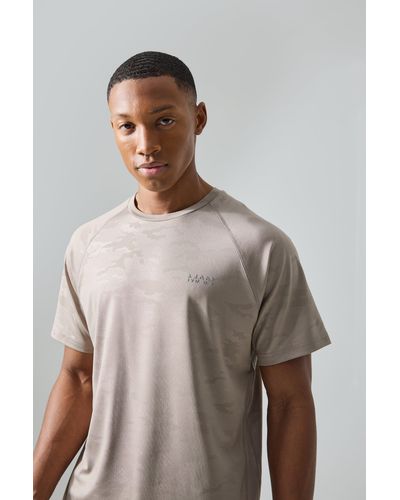 Boohoo Active Camo Raglan T-shirt - Gray