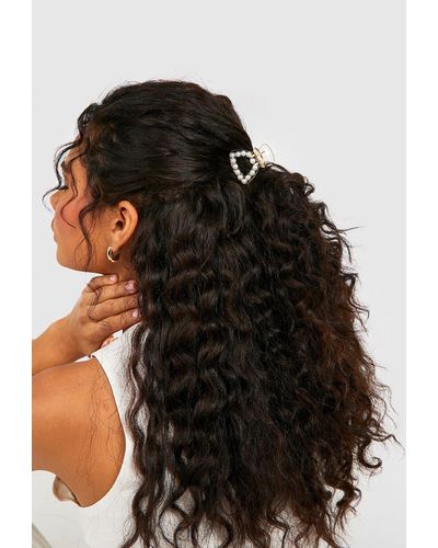 Boohoo Pinza De Cangrejo Para El Pelo Redonda Con Perlas - Negro