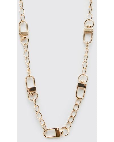 BoohooMAN Clasp Chain Necklace - Metallic