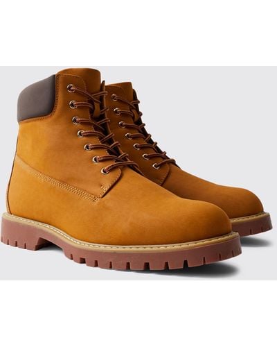 BoohooMAN Worker Boots - Brown