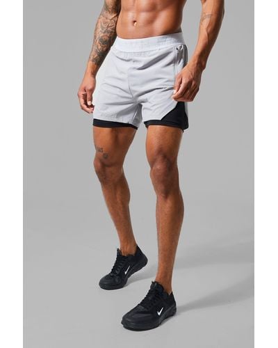 Boohoo Active Extreme Split 3inch 2-in-1 Short - Gray
