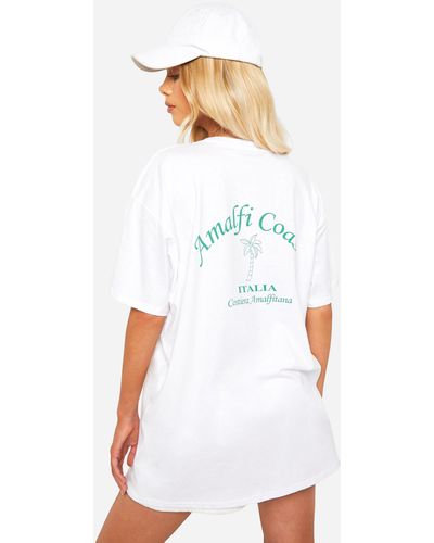 Boohoo Almafi Coast Oversized T-shirt - White