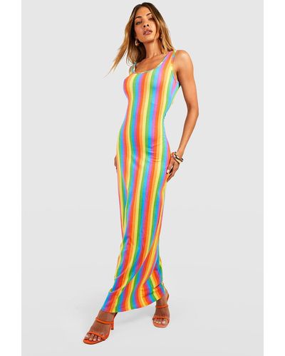 Boohoo Stripe Maxi Dress - Multicolor