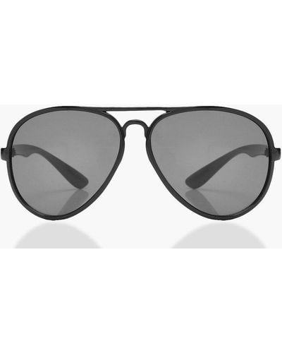 Boohoo Aviator Tinted Lens Sunglasses - Grey