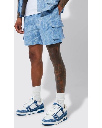 Boohoo Cargo-Shorts mit elastischem Bund - Blau