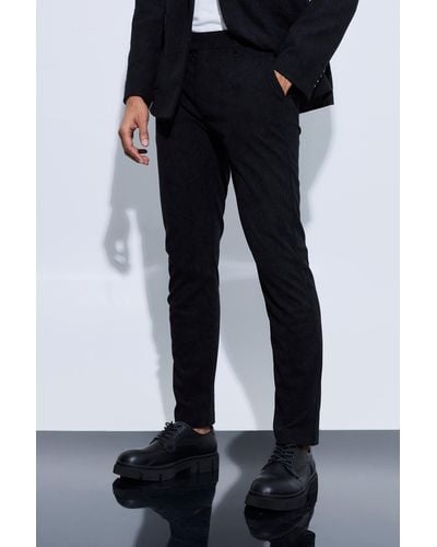 Boohoo Skinny Fit Corduroy Tailored Trouser - Black