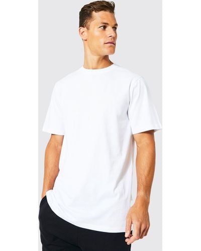 BoohooMAN Tall Basic Longline Crew Neck T-shirt - White
