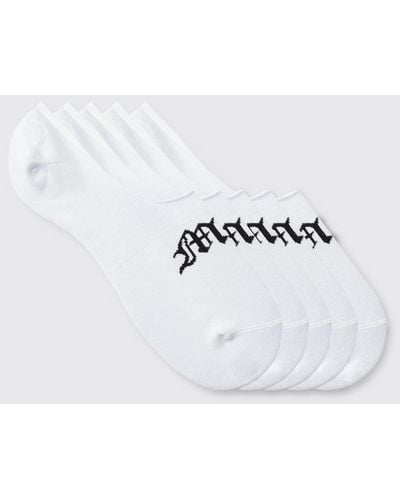 BoohooMAN 5 Pack Gothic Man Invisible Socks - Blue