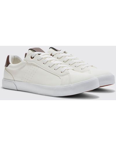 BoohooMAN Zapatillas Deportivas Elegantes De Cuero Sintético - Blanco