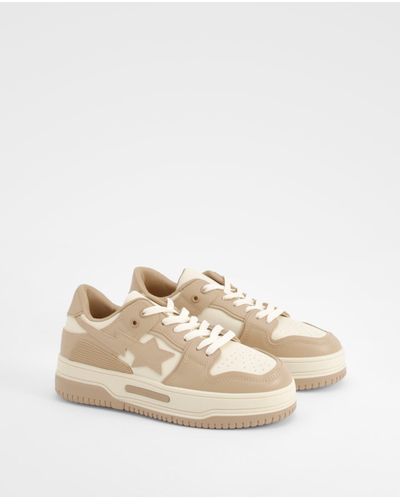 Boohoo Chunky Contrast Panel Sneakers - Natural