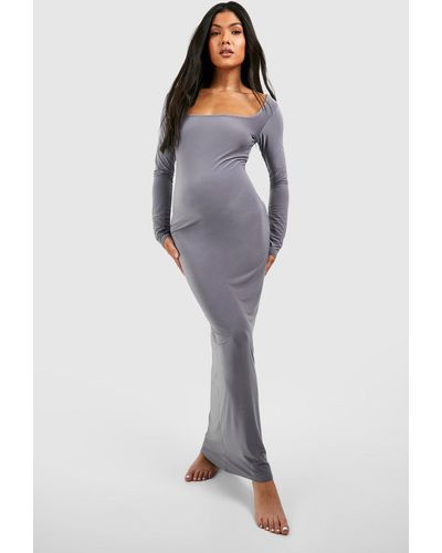 Boohoo Maternity Maxi Loungewear Dress - Blue