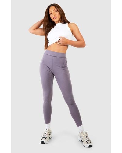 Boohoo Tall Cotton Jersey Ruched Booty Boosting Leggings - Purple