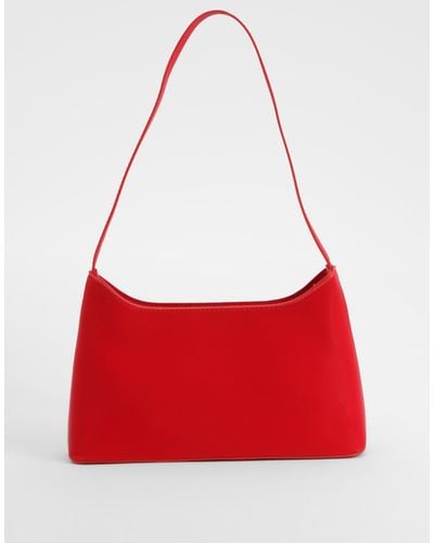 Boohoo Structured Shoulder Bag - Rojo
