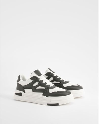Boohoo Chunky Contrast Sneakers - White