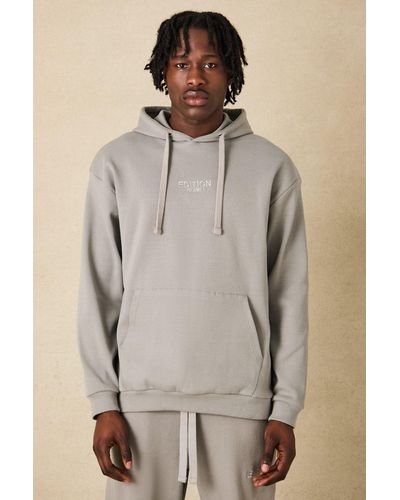 Boohoo Edition Oversized Heavyweight Ribbed Hoodie - Natural