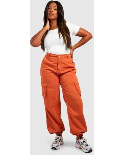 Boohoo Plus Cargo Jeans - Orange