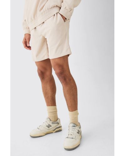 BoohooMAN Corduroy Smart Shorts - White