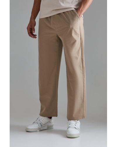 Boohoo Pantalón Técnico Elástico Holgado Ligero - Marrón