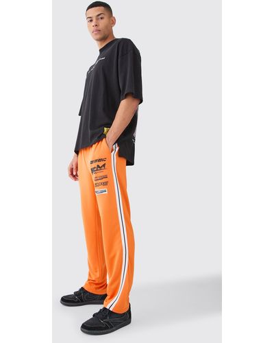 Boohoo Regular Fit Tricot Gusset Side Tape Jogger - Orange