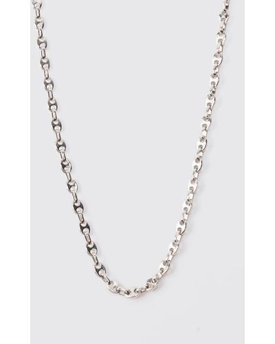 BoohooMAN Metal Chain Necklace In Silver - Blue
