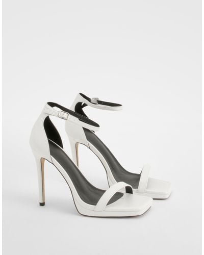 Boohoo Barely There 2 Part Heel - White