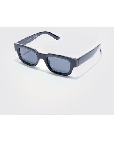 BoohooMAN Square Frame Sunglasses - Blue