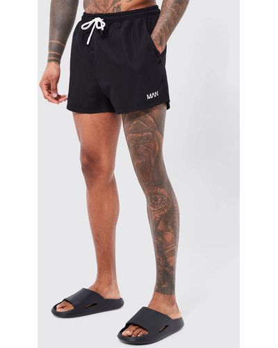 BoohooMAN Original Man Short Length Swim Shorts - Black