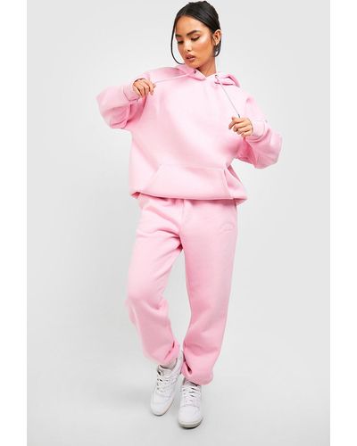 Boohoo Athleisure Embroidered Hooded Tracksuit - Pink