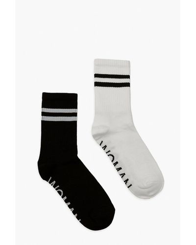 Boohoo Woman Sports Socks 2 Pack - Black