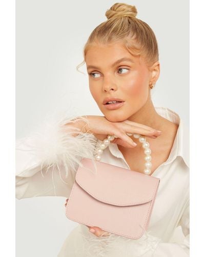 Boohoo Pearl Handle Grab Bag - Pink